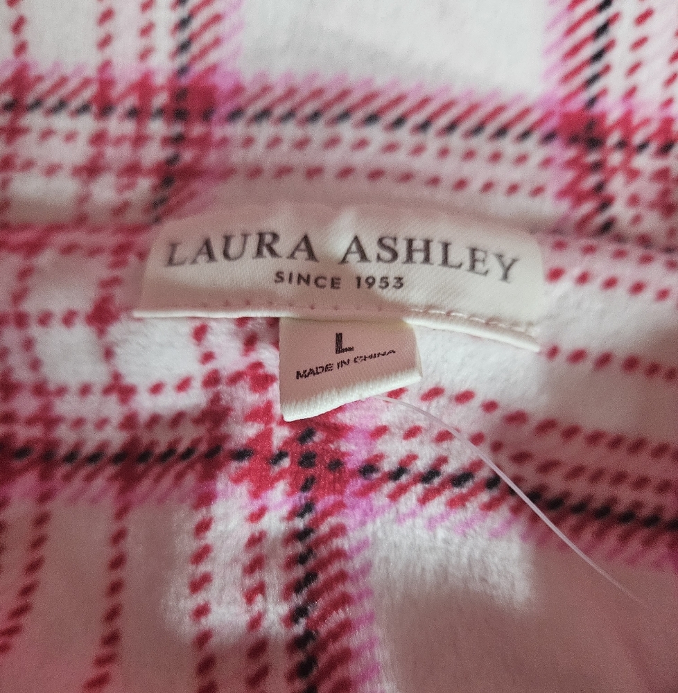 Laura Ashley Women's Pajama Set - Pink and White Plaid - Picture 2 of 3